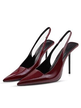 Slingback Heels for Women Pointed Toe Stiletto High Heels Stretch Slip on